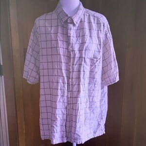 Casual White Grid Pattern Men's Shirt